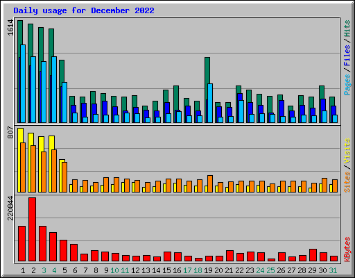 Daily usage for December 2022