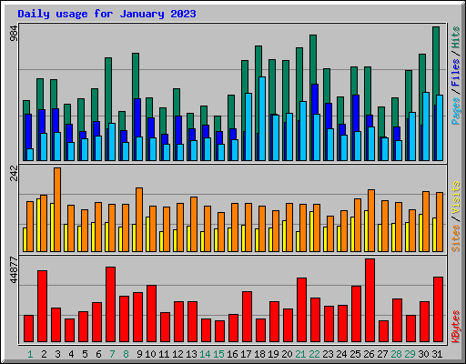 Daily usage for January 2023