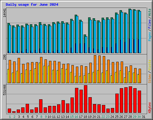 Daily usage for June 2024