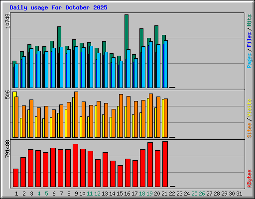 Daily usage for October 2025