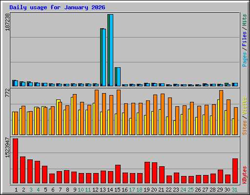 Daily usage for January 2026
