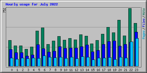 Hourly usage for July 2022