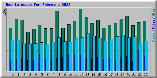 Hourly usage for February 2023