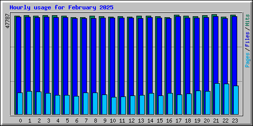 Hourly usage for February 2025