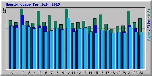 Hourly usage for July 2025