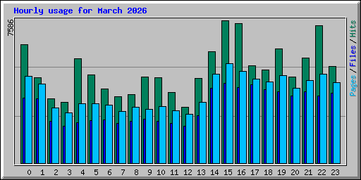 Hourly usage for March 2026