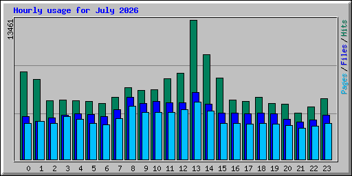 Hourly usage for July 2026
